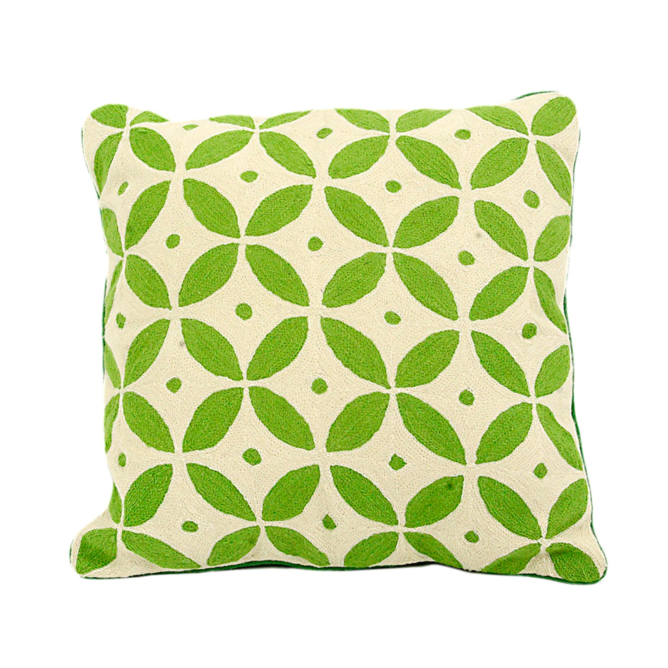 Handmade Kashmir Wool Cushion Cover in Light Green 50cm x 50cm