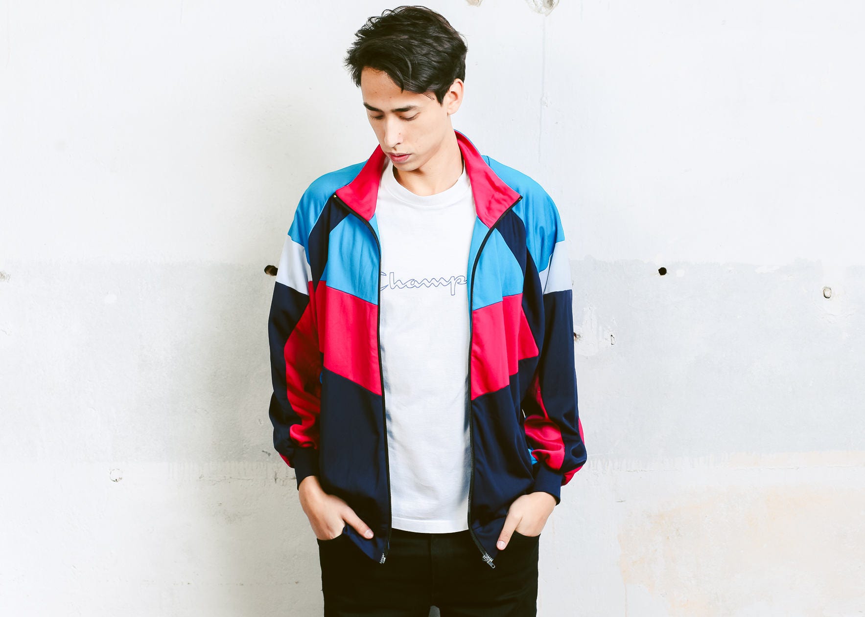 Vintage Mens 90s Jacket Zip Up Sports Track Streetwear Hipster Size XL Extra Large Vintage Mens 90s Jacket Zip Up Sports Track Streetwear Hipster Size XL Extra Large