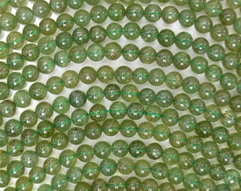 6mm green apatite round beads 15.5" strand 38491