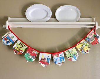 Cars and Trucks Little Golden Storybook Banner, Garland, Bunting