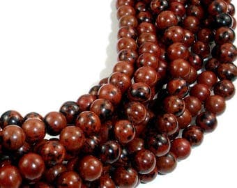 Set of 20, 50 or 100 Perle Obsidienne (snowflake) speckled mahogany (Burgundy and black) 6mm or 8mm natural