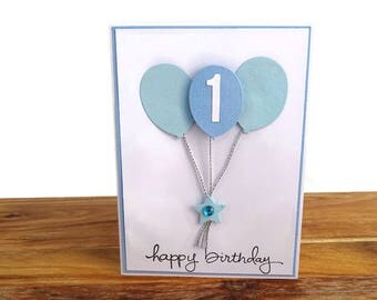 1st birthday card, First birthday card, Boys 1st birthday card, Baby boy first birthday card, Boy birthday card, Milestone birthday card