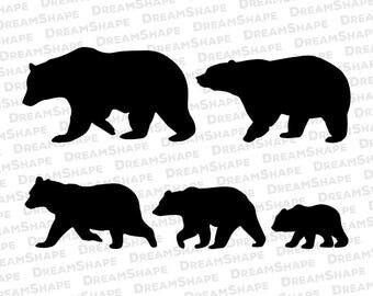 Free Free 254 Svg Bear Family Silhouette SVG PNG EPS DXF File