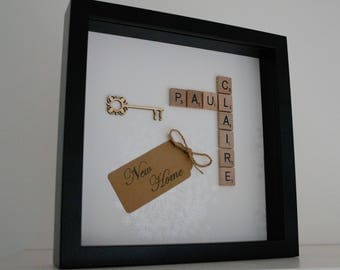 Personalised scrabble frame - new home, house warming gift