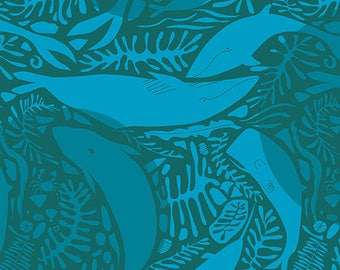Natural History by Lizzy House for Andover Fabrics "Whales" Pattern 7835