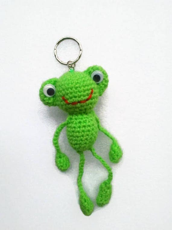 Crochet Keychain Frog Amigurumi Frog Stuffed Frog Crochet