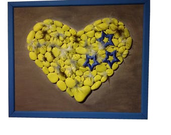 Romantic table heart pebbles handmade