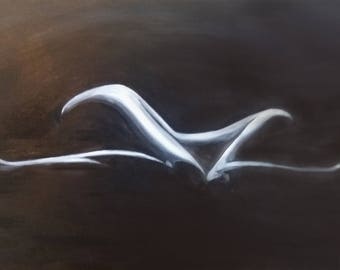 Nude art. Oil painting.Large wall art Large Painting Nude woman Canvas wall art Black and white painting wall Erotic nudity Gift for man