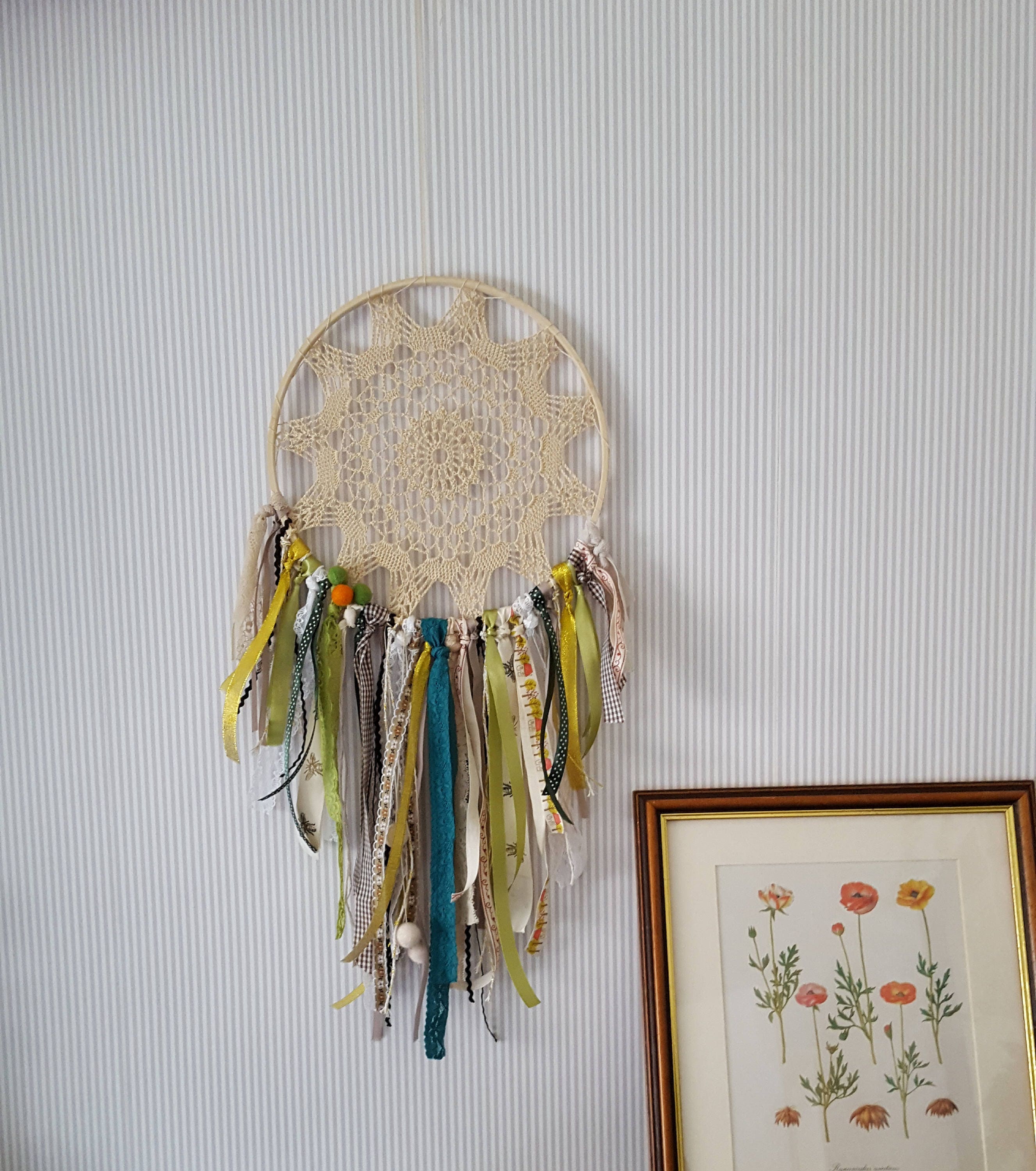 Dream Catcher Boho Decor wall decor wall art green & gold
