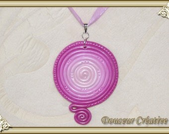 Choker necklace pink spiral gradient 112001
