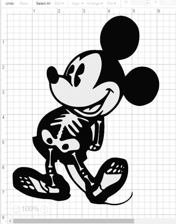 Download Vintage 2 Layer Mickey Mouse Skeleton SVG EPS DXF Studio3 Cut