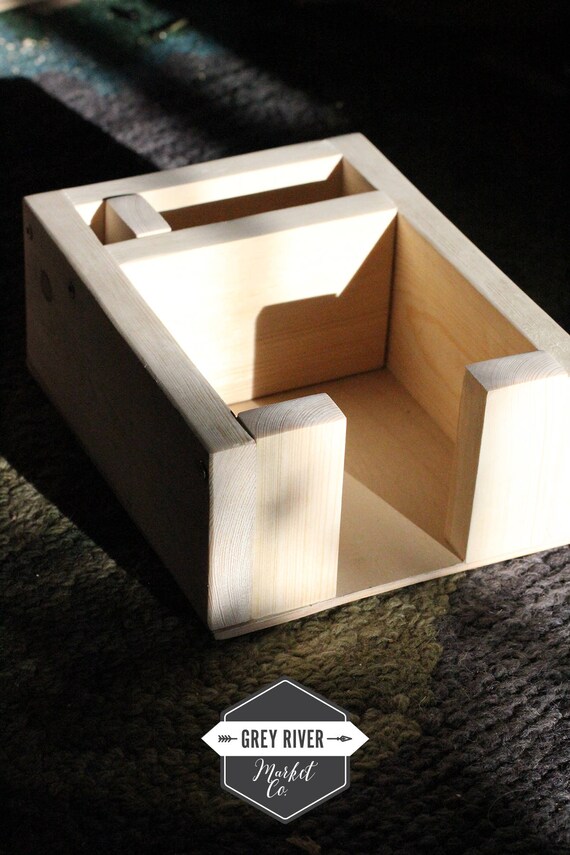 SMALL Unfinished Cocktail Napkin Holder for 5 Inch Square