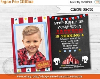 50% OFF SALE Circus Invitations, Circus Birthday Invitation, Carnival Invitation, Carnival Birthday Invitation, CIRCUS Photo