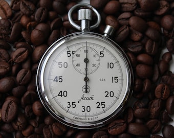 Soviet stopwatch AGAT, Mechanical chronometer USSR, Working.