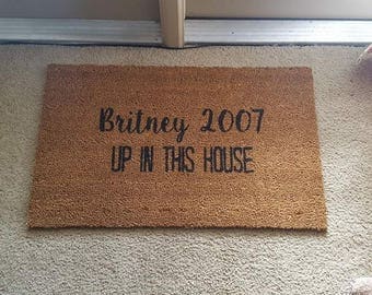 Britney Spears Doormat | Welcome Mat | 2007 | Funny Doormat | Wine Doormat | Funny Gift | Home Decor | Welcome | Food Decor | 90s Decor