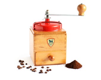 1950 Vintage "Peugeot" Coffee Grinder - Model EX with Red Top