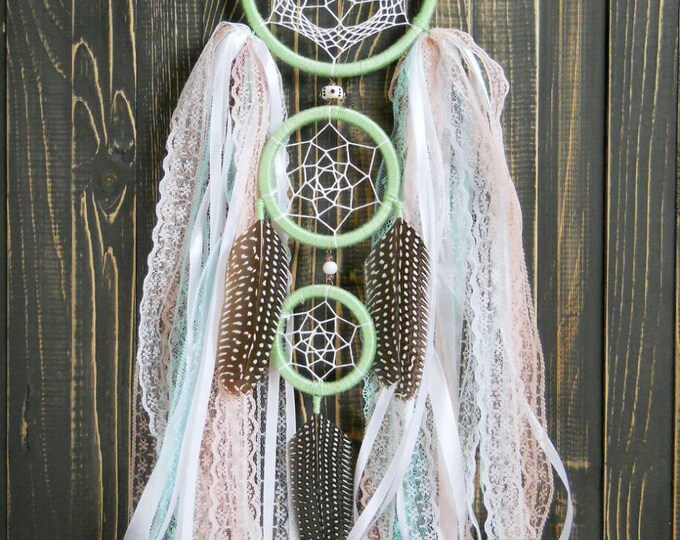 Dream catcher light green wall hanging Boho dreamcatcher light green Home living dreamcatcher large bohemian decor Gigantic dreamcatcer