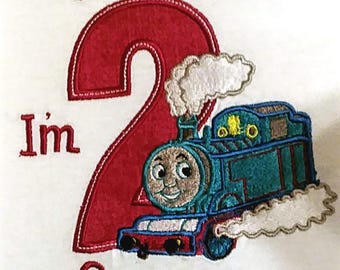 Boys Thomas Birthday Shirt, Train, Girls Birthday Outfit