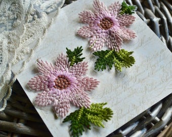 Embroidered patch, Patch, Applique, Patches, Pink Embroidery, Flower patch, Sew on patch, Sew on applique, Floral patch, Sew on flower