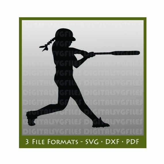 Download Softball Hitter SVG File Softball Batter dxf File Softball