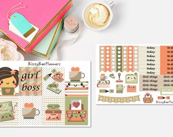 Printable BUSY GIRL stickers Digital File Instant Download