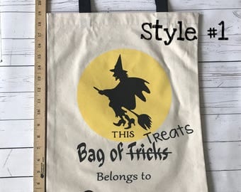 Halloween Trick-or-Treat bags, canvas bags, candy bags, Halloween bags with handles