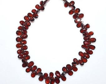 50% OFF 1 Strand Natural Mozambique Garnet Pear Shape Beads - Mozambique Garnet Faceted Briolette , 6x4 - 8x5 mm , 8" - BL1578