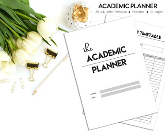 Academic Planner, Student Planner, Study Planner, College Planner, University Planner, Back to School, High School Planner,Printable Planner