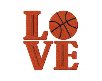 love basketball embroidery design