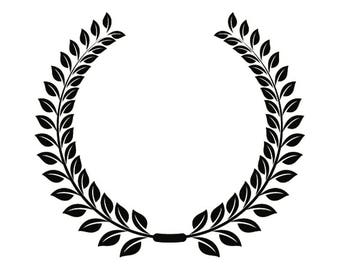 Wreath #13 Olive Branch Leaves Logo Design Element Emblem Label Sticker Badge Shield Wheat .SVG .EPS .PNG Clipart Vector Cricut Cut Cutting