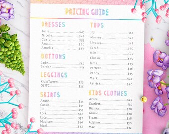 Minimal Lula Price List, Pricing Guide, Clean and Modern, Large Poster 18x24