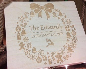 Christmas eve box, personalised Christmas box, personalized Christmas eve box, Time capsule box, keepsake box, wood, custom memory box,