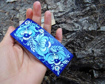 Wooden hair clip - hair barrette - french hair clip - floral hair barrrette - fermaglio capelli legno