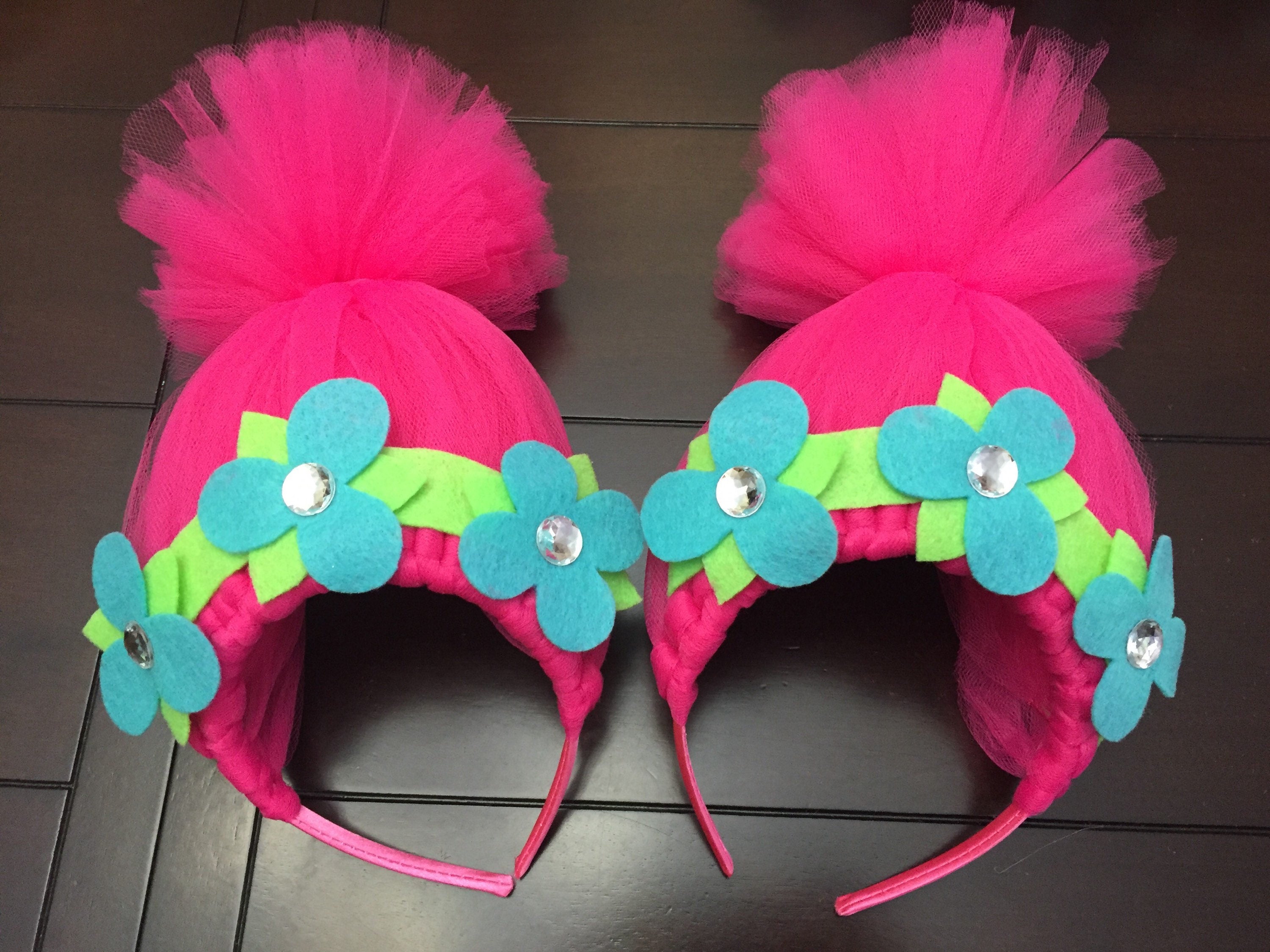 trolls headband trolls poppy headband trolls hair pink