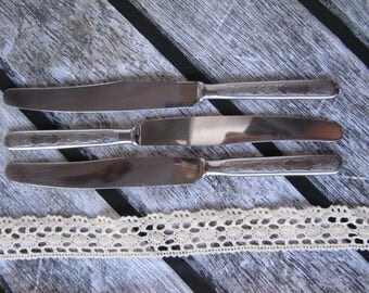Vintage soviet knives stainless steel housewares serving cutlery set kitchen russian flatware russian forks knives soviet cutlery metal USSR