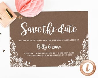 INSTANT DOWNLOAD Save the Date, Save the Date Template, Save the Date Printable, Wedding Printable, Wedding Template, Templett, PDF04