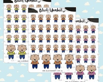 Tradie, Tradesman, Hi-Vis Worker Wombat Planner Stickers - Erin Condren - MulberryPOP - Various Planners