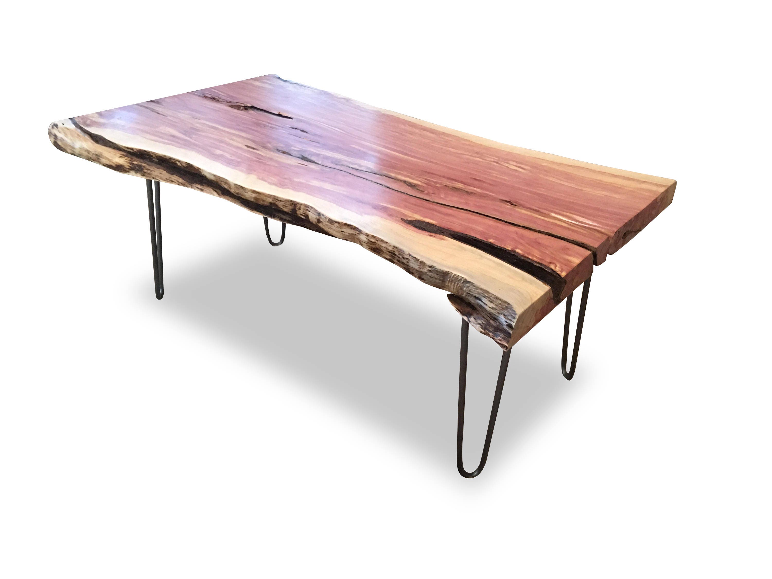 Live Edge Hairpin Leg Slab Coffee Table Raw Edge Hairpin