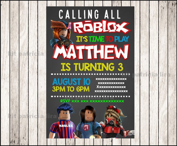 Roblox chalkboard party Invitation Roblox invitation Roblox