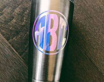 Holographic Monogram Decal - Monogram Sticker - Laptop Sticker - sticker - Initial decal - Name decal - Custom name decal - name sticker