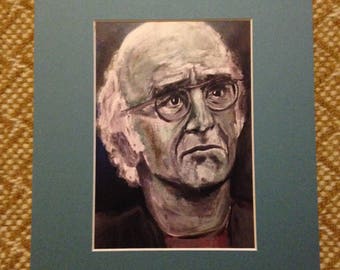 Larry David, matted print