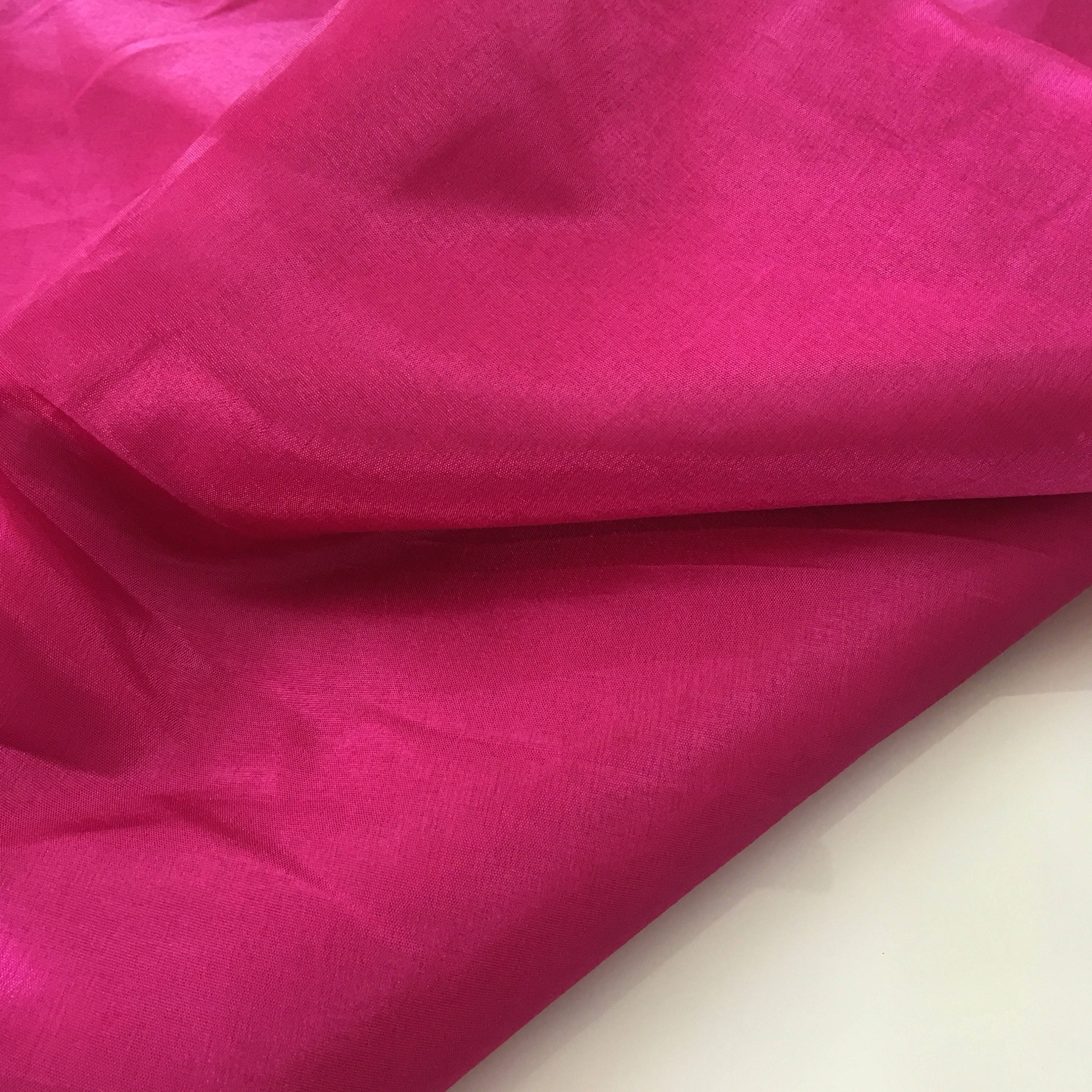Pink Sari Fabric- Indian Silk Fabric, Dupioni Silk fabric, Fabric By ...