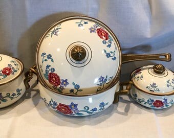 Retro Normandy enamel cookware set 7-piece set