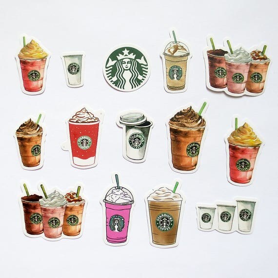 Starbucks Drinks Sticker Pack Starbucks Coffee Mocha Drink