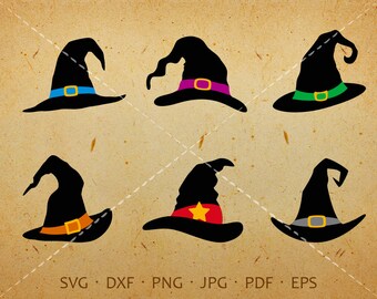 Halloween Witch Hat SVG, Witch Hat Clipart Shirt SVG Silhouette Cricut Cut Files (svg, eps, dxf, jpg, png, pdf)