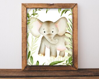 Elephant nursery art | Etsy