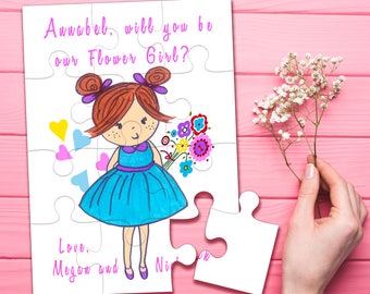 Personalized Flower Girl Puzzle, Will You Be my Flower Girl puzzle, Flower Girl proposal, Asking Bridesmaid, Maid of Honor Invite, Jigsaw
