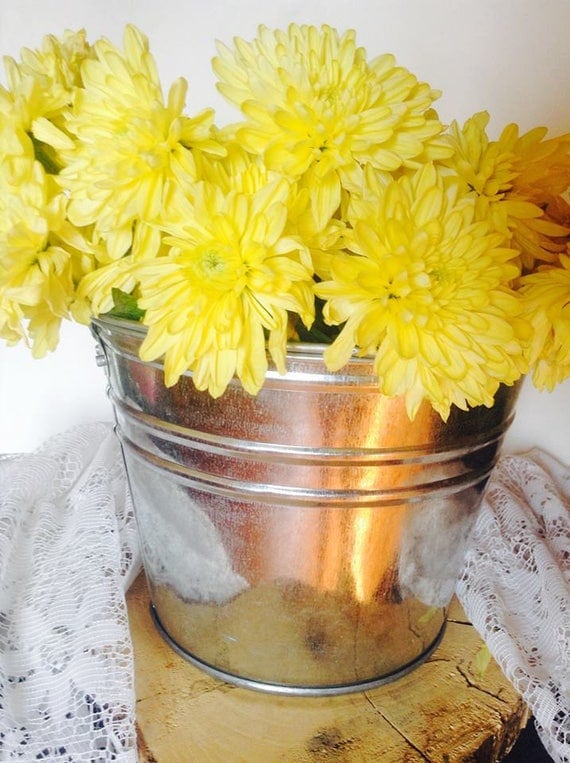 Wedding metal bucket Rustic Wedding Basket Bucket for