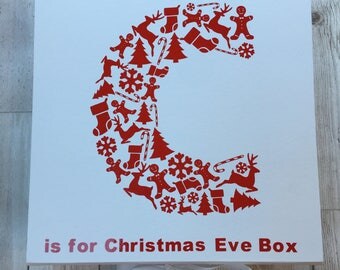 Personalised White & Red Christmas Eve box