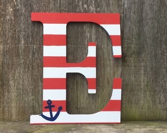 Nautical letters, nautical decor, anchor design, nautical letter, nautical theme, nautical gift, wall decor, home decor, navy gift